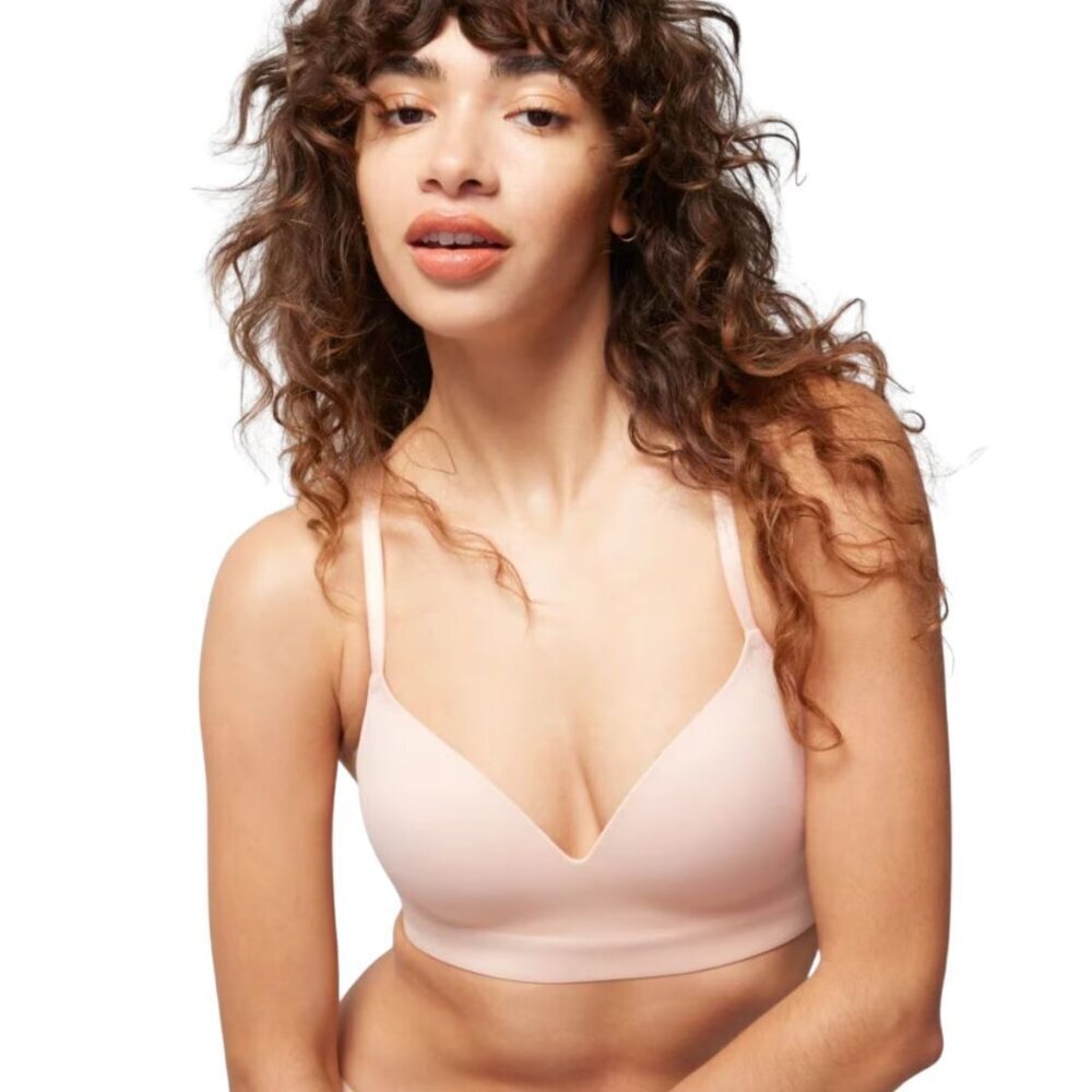 Soma Intimates Enbliss Luxe Wireless Bra with Lace Back, Nude/Pink - Size 34D